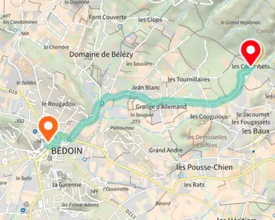 a map of berlin with a red marker at Chambres d'Hôtes de Curnier in Bédoin