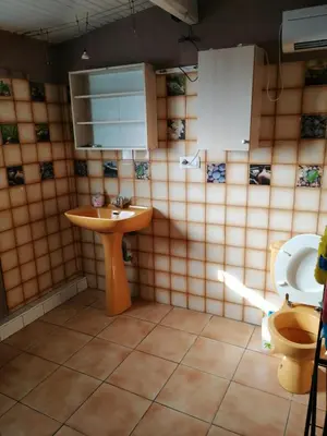 a bathroom with a sink and a toilet at Appartement proche du parc des expositions avignon in Avignon