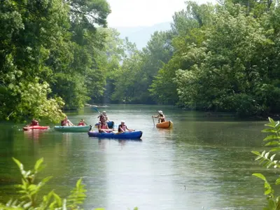 a group of people kayaking down a river at Sunny Provence Home with Terrace in Monteux