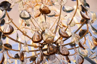 a chandelier with many different types of shells at Château de la Gaude in Aix-en-Provence