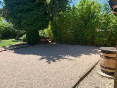 a tree in the middle of a driveway at Gîte les Cyprès (Bastide Sainte Agnès) in Carpentras