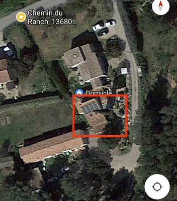 a map of the approximate location of a house at Maison de campagne in Lançon-Provence