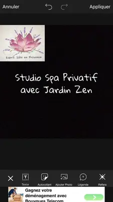 a page of a website with a picture of a flower at Esprit Zen en Provence Studio Spa privatif in Cheval-Blanc