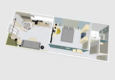 a floor plan of a room with at Les Nids de la Diane - Appart'Conforts in Pertuis