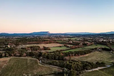 an aerial view of a valley with mountains in the background at Maison charmante à Aix-en-Provence avec piscine privée in Aix-en-Provence