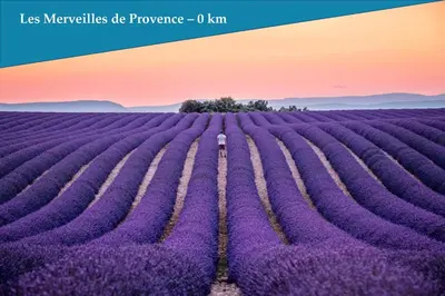 a person standing in a lavender field at Les Bastidons de l'Isle - Le Saumane - 3 étoiles in LʼIsle-sur-la-Sorgue