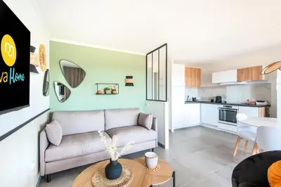 a living room with a couch and a table at Village Pont Royal en Provence - maeva Home - Appartement cosy et climatisé 3 pièces 6 personnes - Prestige - super Home MAE-3914 in Mallemort