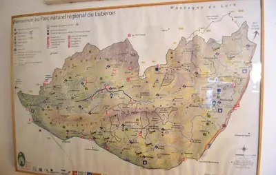 a map hanging on a wall at Cozy Apartment In Bonnieux With Kitchen in Bonnieux