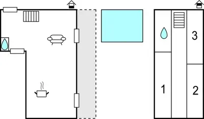 a floor plan of a house with a garden at 3 Bedroom Amazing Home In Montfavet in Montfavet